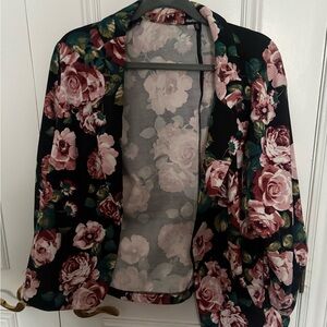 Charlotte Russe Black Floral Blazer